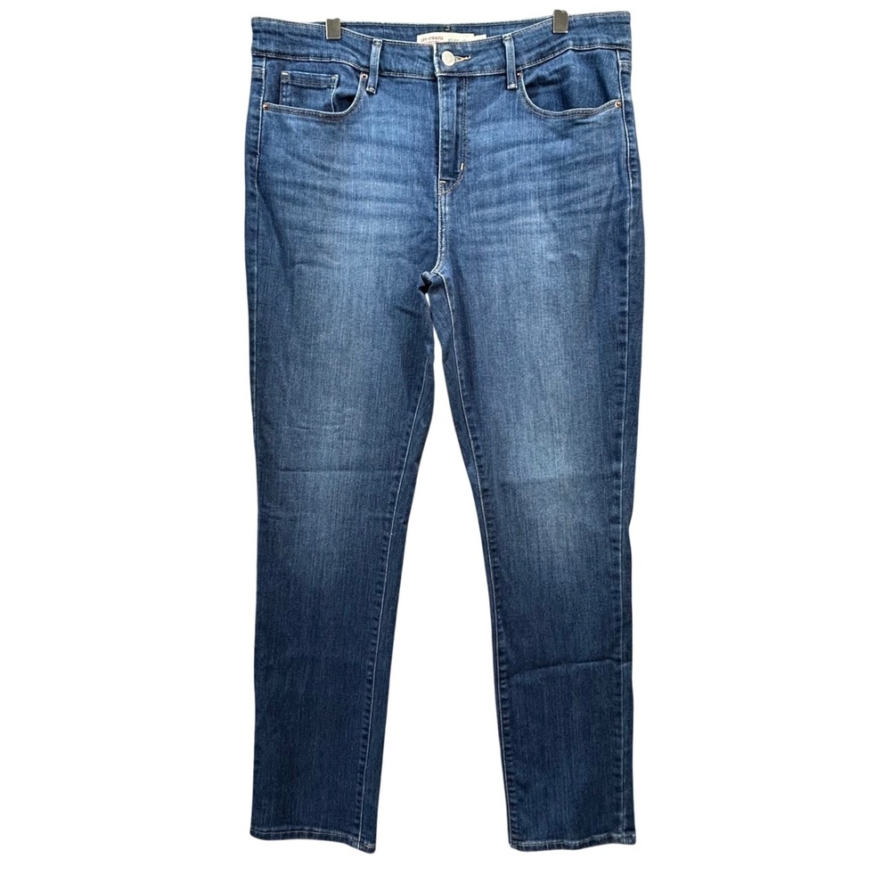 Signature by Levi Strauss Womens Mid Rise Straight Jeans Medium Wash 14M W34 L30